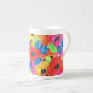 Poppies and Cornflowers Bone China Mug