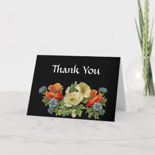 Poppies and Cornflowers Custom Thank You Cards