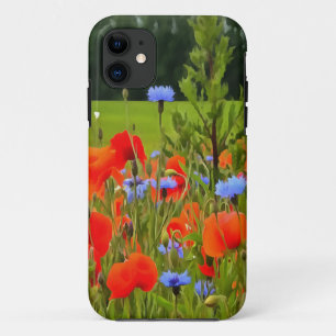 Poppies And Cornflowers Realistic Landscape Art iPhone 11 Case