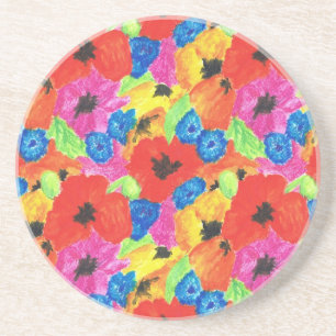 Poppies and Cornflowers Sandstone Coaster