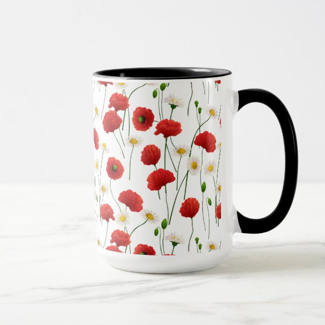 Poppies and daisies mug (Right)