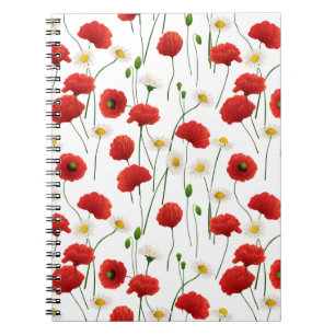 Poppies and daisies notebook
