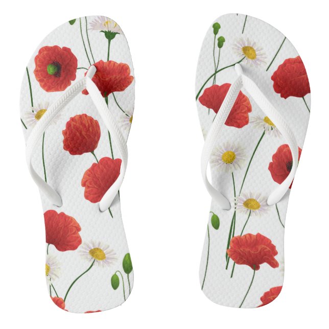 Poppies and daisies thongs (Footbed)
