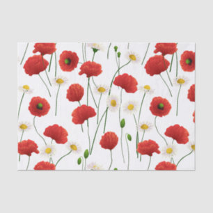Poppies and daisies tissue paper