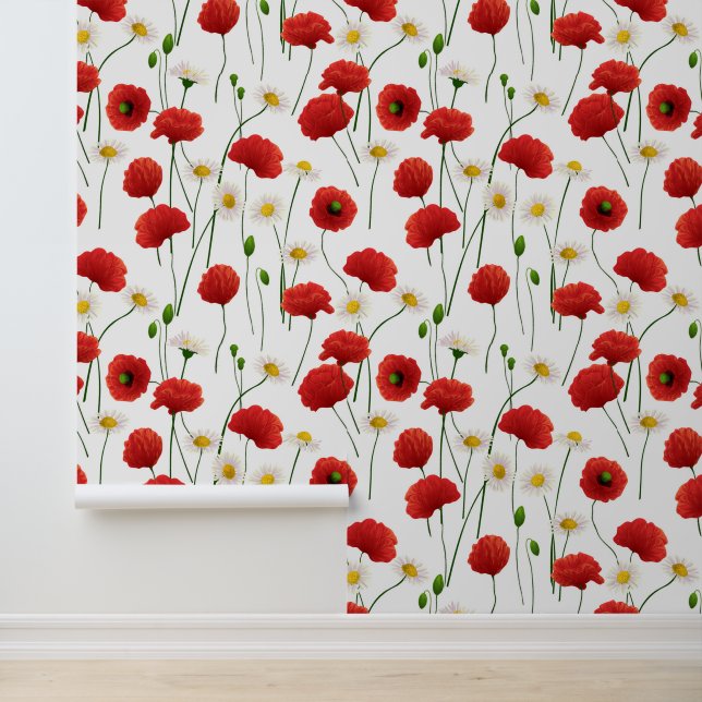 Poppies and daisies wallpaper (Application)