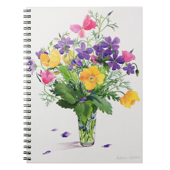 Poppies and Geraniums Notebook (Front)