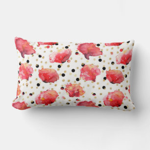 Poppies and Polka Dots Lumbar Cushion
