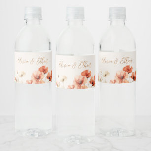 Poppies and Wildflowers Water Bottle Label