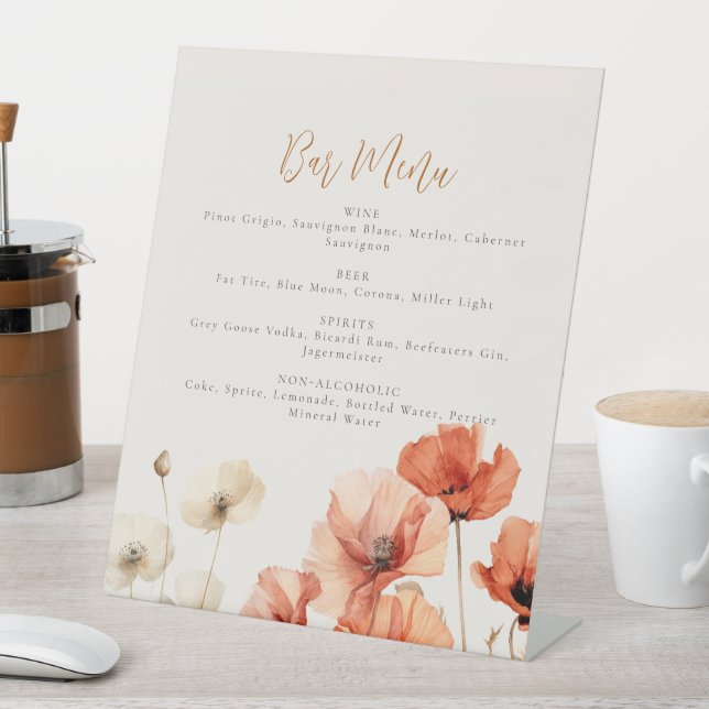 Poppies and Wildflowers Wedding  Pedestal Sign (In SItu)