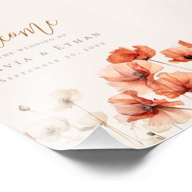 Poppies and Wildflowers Welcome Poster (Corner)