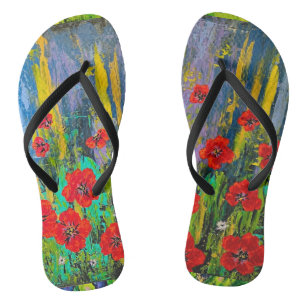 Poppies at your feet!     thongs