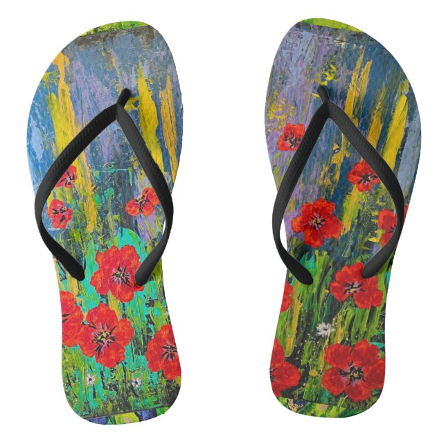 Poppies at your feet!     thongs (Footbed)