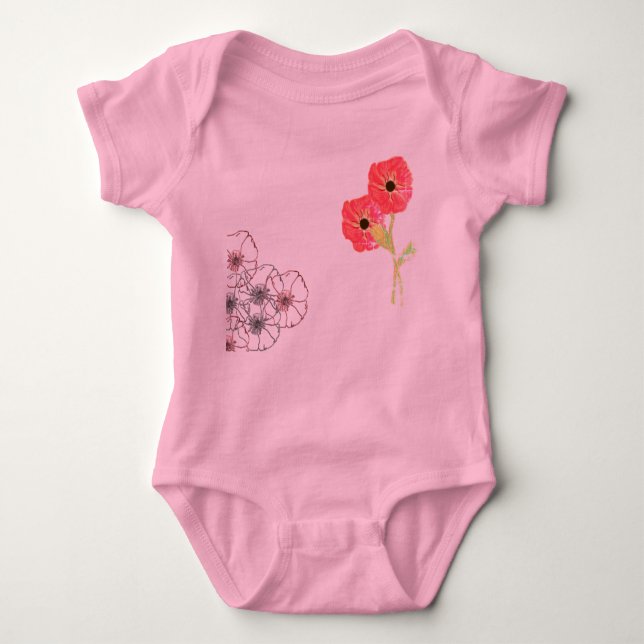 Poppies Baby Bodysuit (Front)