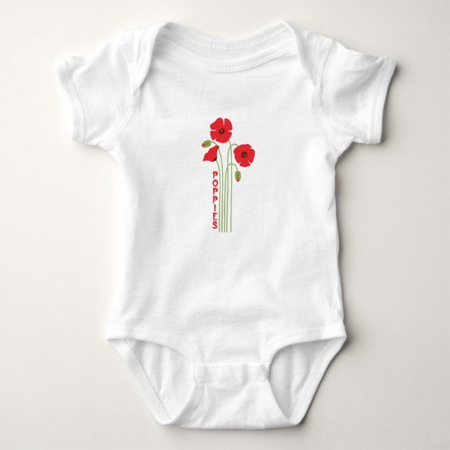 Poppies Baby Bodysuit (Front)
