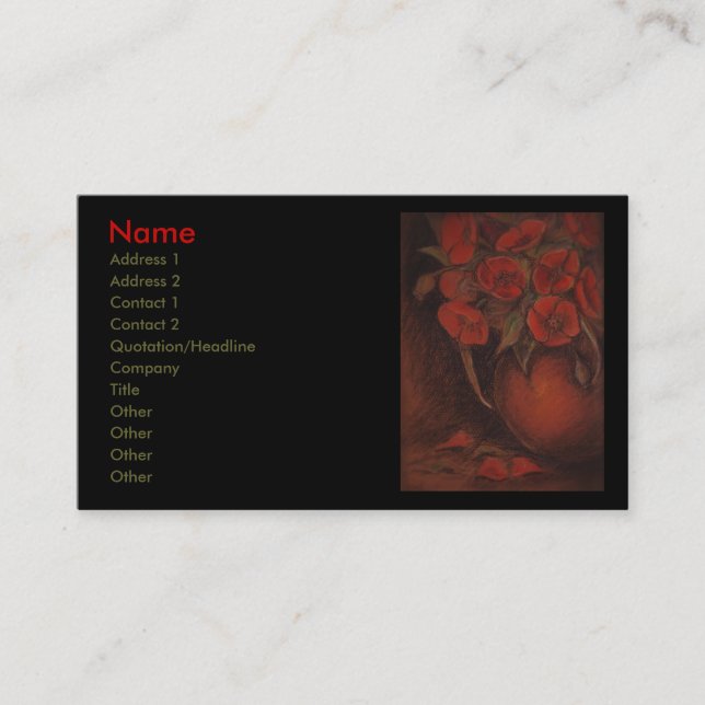 poppies business card (Front)