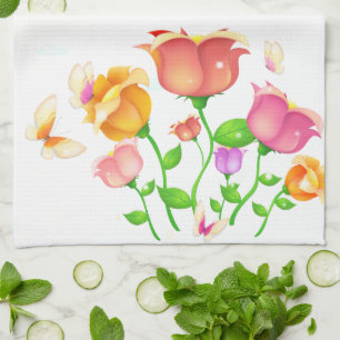 Poppies & Butterflies American MoJo Kitchen towel