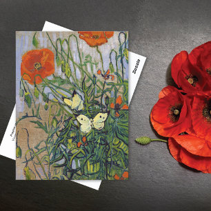 Poppies Butterflies Vincent van Gogh Postcard