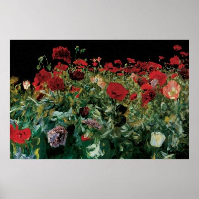 Poppies by John Singer Sargent, Vintage Flowers Poster (Front)