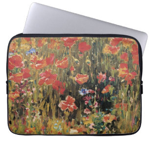Poppies by Robert Vonnoh, Vintage Impressionism Laptop Sleeve