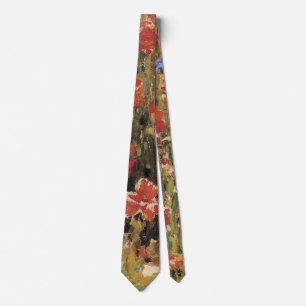 Poppies by Robert Vonnoh, Vintage Impressionism Tie