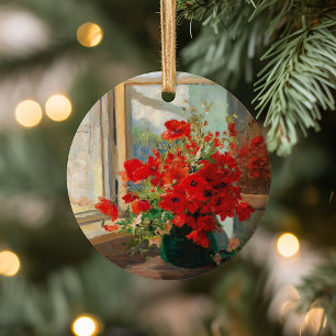 Poppies by the Window   Olga Wisinger-Florian Ceramic Ornament