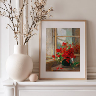 Poppies by the Window Olga Wisinger-Florian Poster