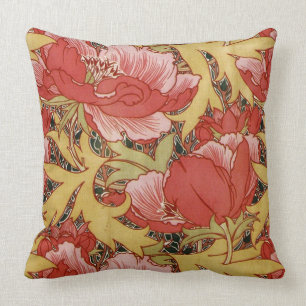 Poppies by William Morris Cushion
