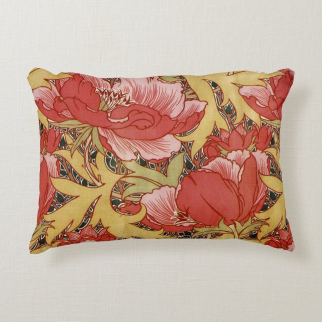 Poppies by William Morris Decorative Cushion (Front)