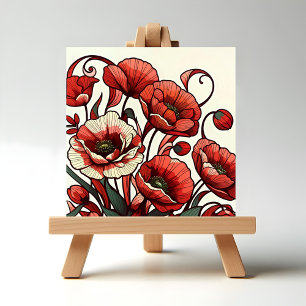Poppies Ceramic Tile