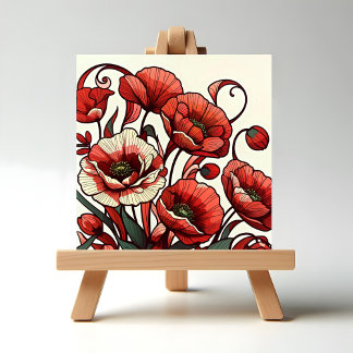 Poppies Ceramic Tile