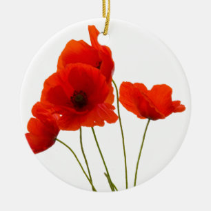 poppies ceramic tree decoration