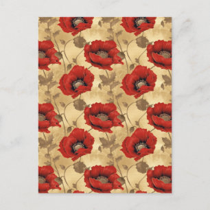 Poppies Chiyogami Postcard