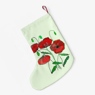 Poppies Christmas Stocking Flowers