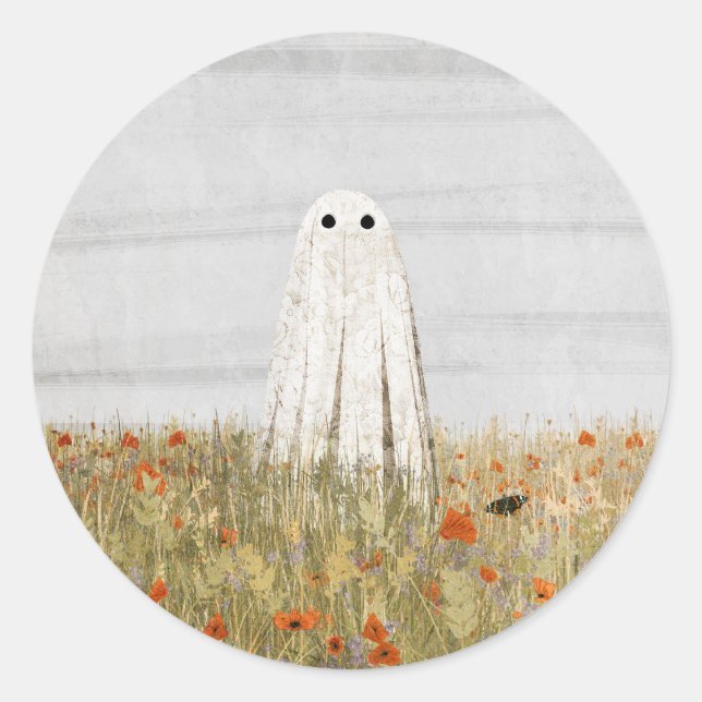 Poppies Classic Round Sticker (Front)