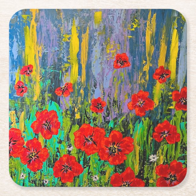 Poppies Coaster Set (Front)