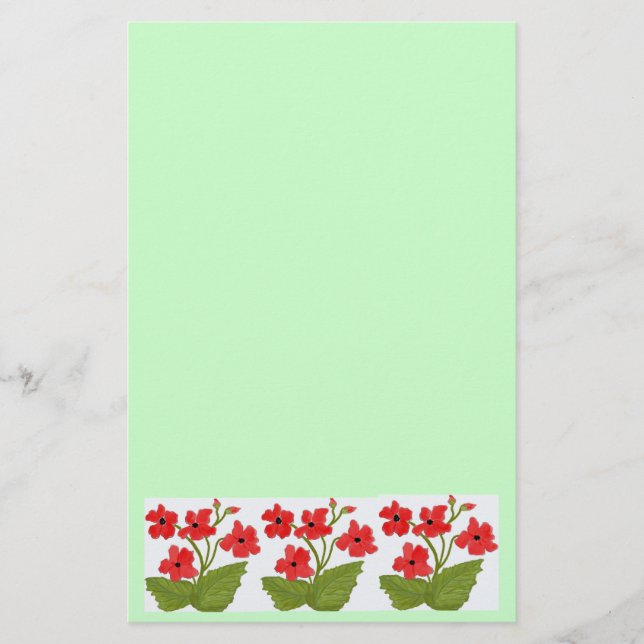 Poppies Digital Painting Stationery (Front)