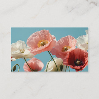 Poppies field against a blue soft sky enclosure card