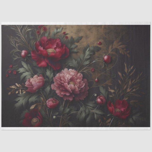 Poppies Floral Decoupage Tissue paper (Front)