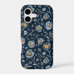 Poppies Floral Pattern Blue