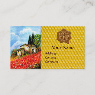 POPPIES,FLOWER FIELDS,HONEY BEE WAX SEAL,BEEKEEPER BUSINESS CARD