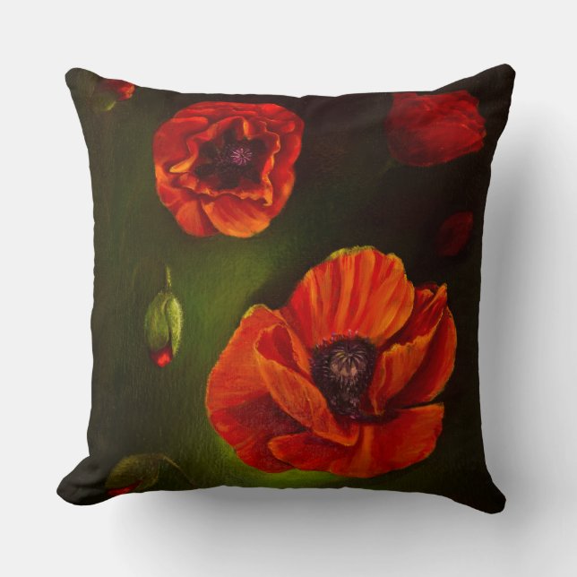 Poppies flowers cushion (Front)