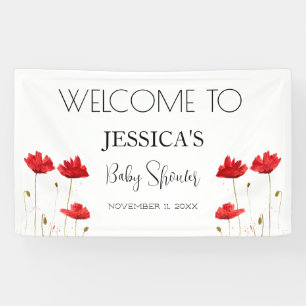 Poppies Flowers Poppy Baby Shower Welcome Sign