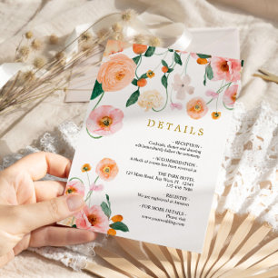 Poppies Flowers Wedding Details Enclosure