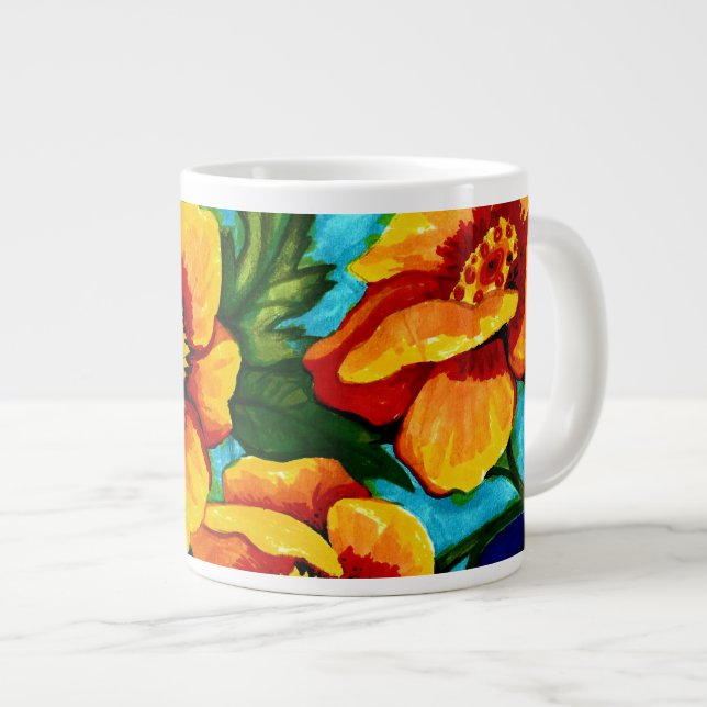 Poppies for energy    large coffee mug (Front Right)