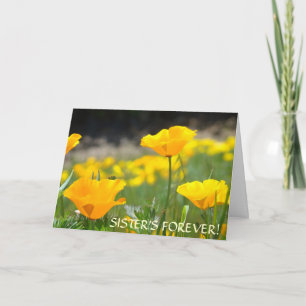Poppies Greeting Cards SISTERS FOREVER! Thanks