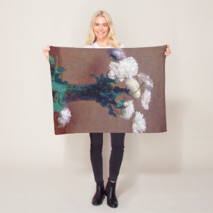 Poppies, Henri Fantin-Latour Fleece Blanket