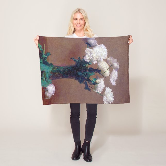 Poppies, Henri Fantin-Latour Fleece Blanket (In Situ)
