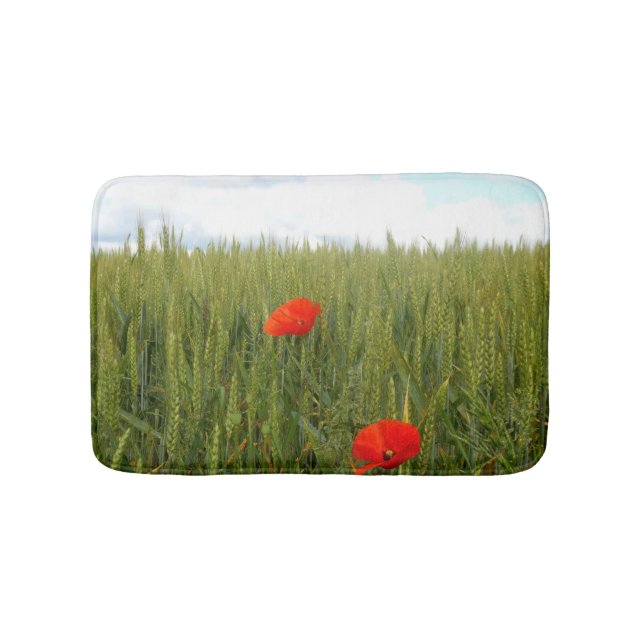 Poppies in a Wheat Field Bath Mat (Front)