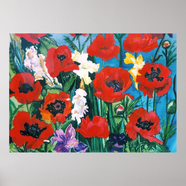 Poppies in Bloom Poster (Front)