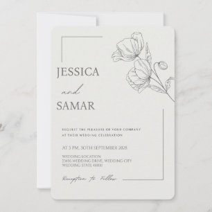 Poppies in Bloom Wedding Invitation